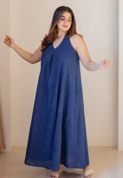 Naimat Indigo Dabu Cotton A Line Dress