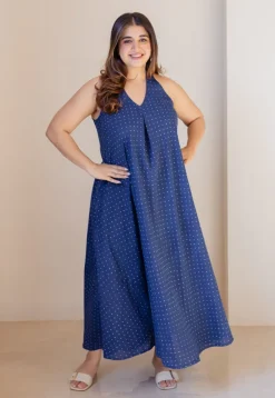 Naimat Indigo Dabu Cotton A Line Dress