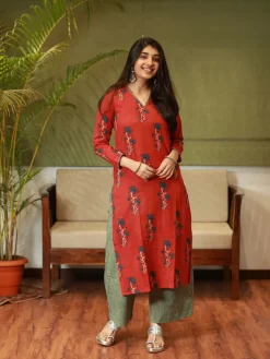 Nargis Ajrakh Madder Natural Dyed Kurta