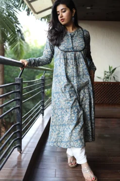 Natural Dyed Kalamkari Chudi Sleeve Kurta