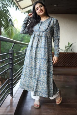 Natural Dyed Kalamkari Chudi Sleeve Kurta