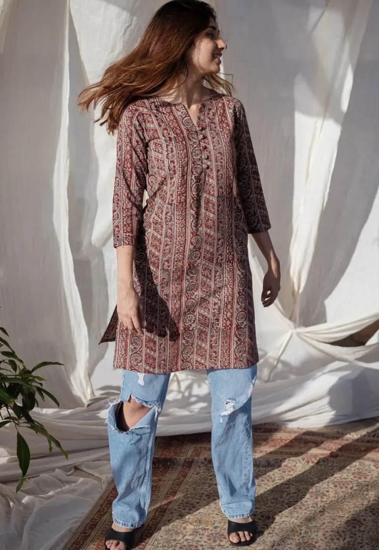 Naveli Kalamkari Cotton Kurta