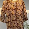 Navya Mustard Kalamkari Cotton Straight Short Top