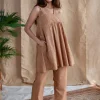 Naziah Dabu Slub Cotton Embroidered Top