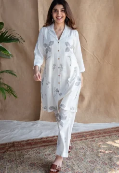 Nazifa Dabu Slub Cotton Co-ord Set (Set of 2)