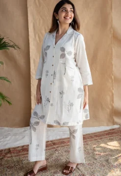 Nazifa Dabu Slub Cotton Co-ord Set (Set of 2)