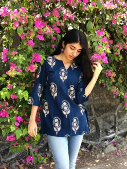 Neeti Indigo Boota Short Top