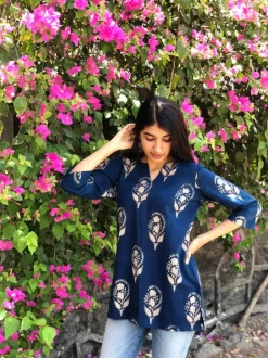 Neeti Indigo Boota Short Top