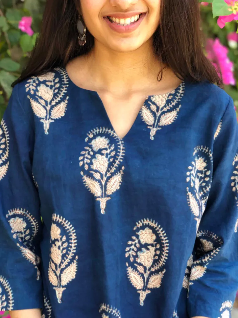Neeti Indigo Boota Short Top