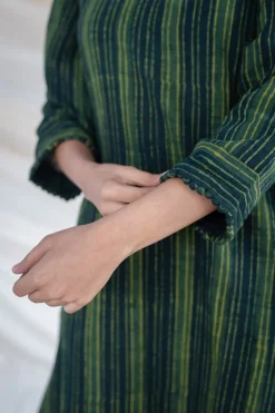 Nimi Slub Cotton Striped Kurta