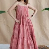 Nyara Red Batik MulMul Cotton A Line Dress