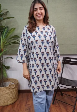 Off-White Ajrakh Cotton Kurta
