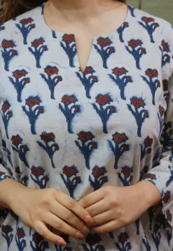 Off-White Ajrakh Cotton Kurta
