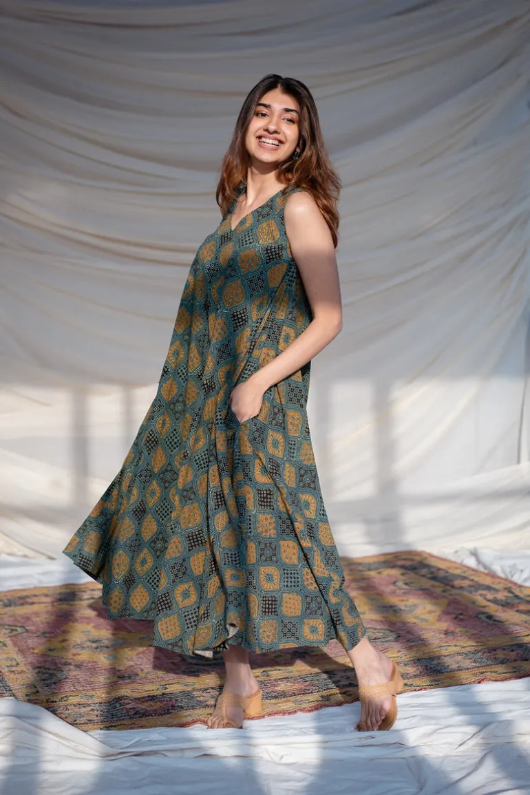 Pavitra Ajrakh Cotton Dress
