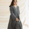 Qainat Blue Ajrakh Kali kurta