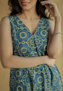 Raahi Indigo Ajrakh Cotton A Line Kurta