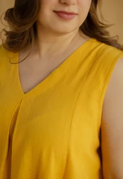 Raahi Mustard Solid Kala Cotton A Line Kurta