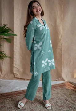 Rahea Slub Cotton Straight Pant