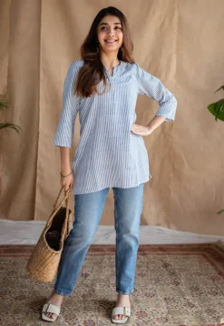 Reema Handwoven Cotton Hand Embroidered Top