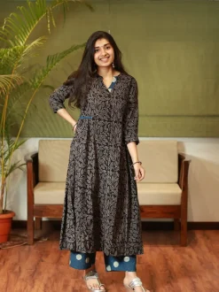 Rehaa Indigo Ajrakh Cotton Bottom