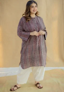 Rima Madder Ajrakh Modal Silk Loose Kurta