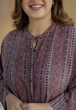 Rima Madder Ajrakh Modal Silk Loose Kurta