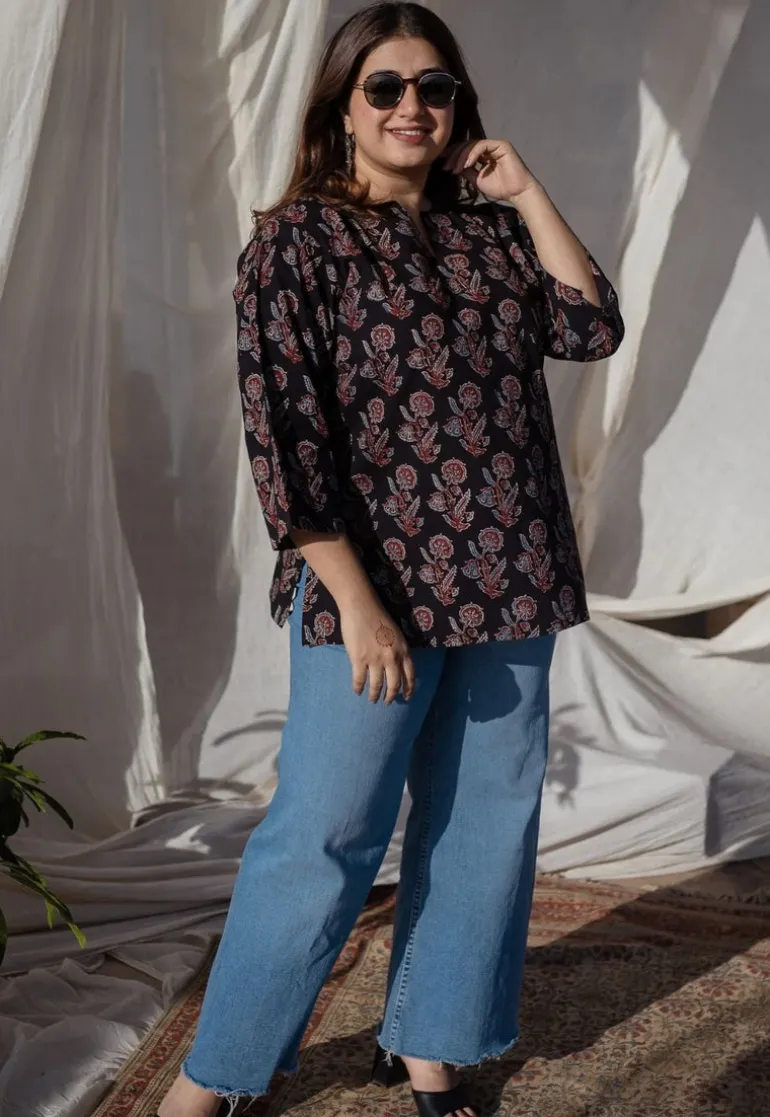 Rubina Ajrakh Cotton Short Top