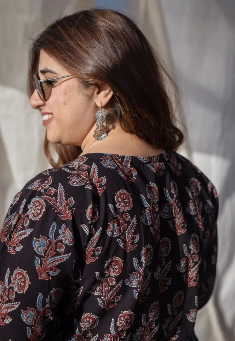 Rubina Ajrakh Cotton Short Top