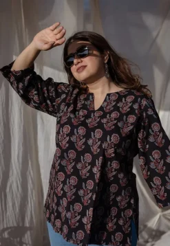 Rubina Ajrakh Cotton Short Top