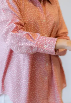 Ruhi Coral Hand Block Print Slub Cotton Anti-Fit Shirt