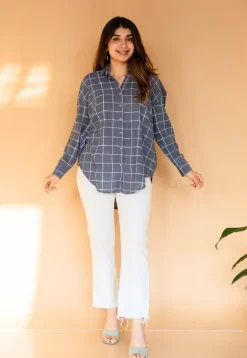 Ruhi Grey Dabu Slub Cotton Shirt