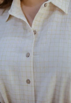 Ruhi Off White Handwoven Kala Cotton Loose Shirt