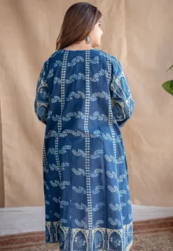Rushal Ajrakh Cotton Hand Embroidered Kali Kurta