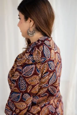 Saanvi Kalamkari Brown Cotton Kurta