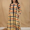 Safira Cream Clamp Dyed Cotton A Line Kurta