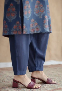 Saina Indigo Ajrakh Cotton Straight Kurta