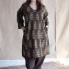 Saisha Brown Ajrakh Cotton Jhabba Kali Kurta with Hand Embroidery