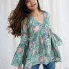 Sakshi Sanganeri Green Cotton Short Top