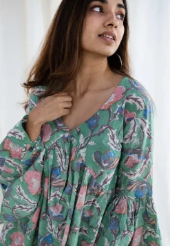 Sakshi Sanganeri Green Cotton Short Top