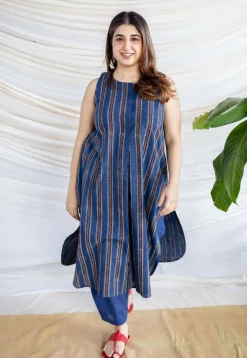 Salma Indigo Ajrakh Cotton Straight Kurta