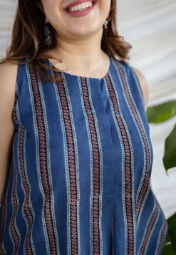 Salma Indigo Ajrakh Cotton Straight Kurta