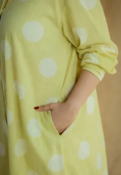 Samiyah Lime Green Hand Block Print Slub Cotton Shirt Dress
