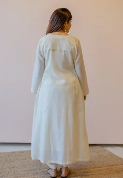 Sana Off White Solid Handloom Cotton Anti-Fit Kurta