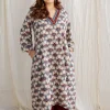 Sarah Off White Ajrakh Cotton A Line Kurta