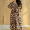 Saria Dark Brown Fakira Cotton Loose Kaftan