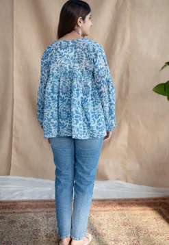 Shilpi Batik Natural Dyed MulMul Cotton Top
