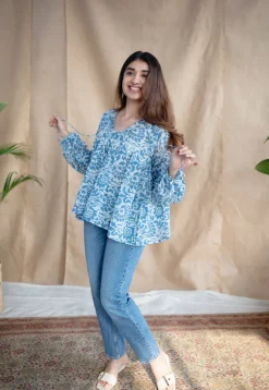 Shilpi Batik Natural Dyed MulMul Cotton Top