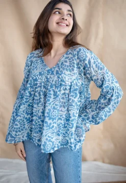Shilpi Batik Natural Dyed MulMul Cotton Top