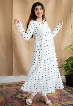Shinat Block Printed Cotton Kali Kurta