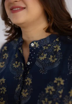 Shrishti Indigo Ajrakh Cotton Straight Kurta